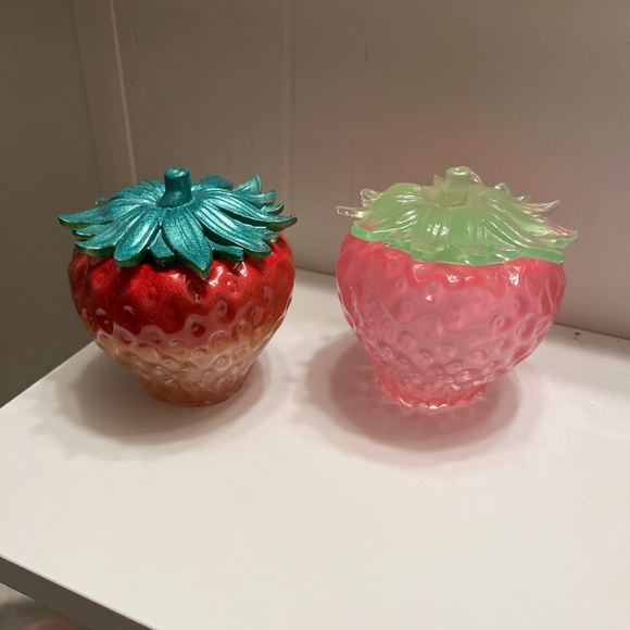 Other - Pick (1) Strawberry Shaped Glass Containers